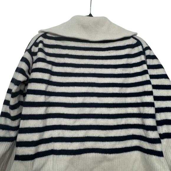 Aritzia Babaton Weekday Turtleneck Stripe Crop Merino Wool Sweater Womens Small - Picture 9 of 10
